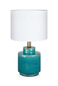 Lampa stołowa lampka Markslojd Cous 1x60W E27 niebieski/biały 106606