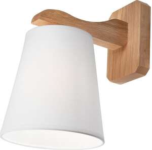 Lamkur Andreas 41155 kinkiet lampa ścienna 1x60W E27 drewniany/biały