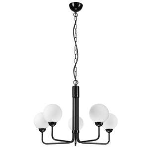 Lamkur Tiffi 44590 lampa wisząca zwis 5x5W G9 czarna/biała