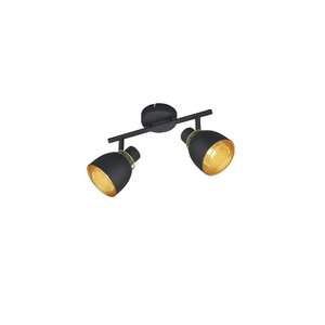 Trio RL Punch R80812032 listwa plafon lampa sufitowa spot 2x10W E14 czarna/złota