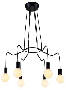 Candellux Basso 36-71033 lampa wisząca zwis 6x40W E27 czarny mat