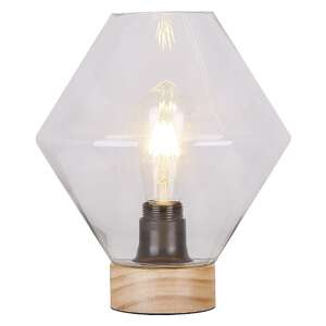 Candellux Karo 41-78186 lampa stołowa lampka 1x60W E27 transparentny/drewno