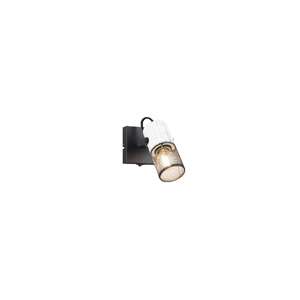 Trio Tosh 804370134 kinkiet lampa ścienna skandynawska metalowa ażurowa tuba 1x15W E14 czarny/biały