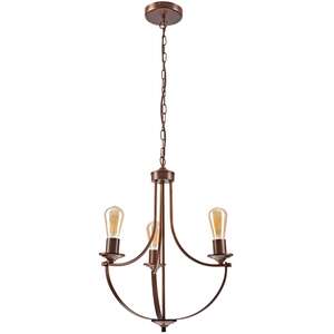 Lamkur Gina 45863 lampa wisząca zwis klasyczna metalowa edison łańcuch świecznikowa 3x60W E27 brązowa