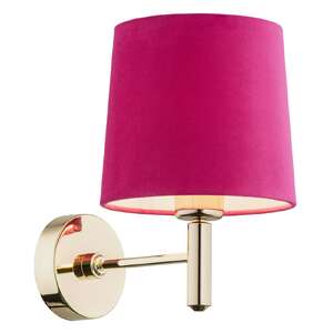 Argon Ponte Plus 4349 kinkiet klasyczny abażur welur lampa ścienna glamour 1x15W E27 różowy/złoty