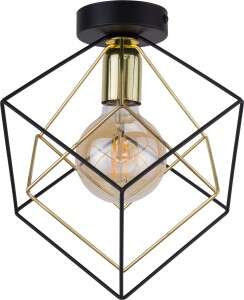 TK Lighting Alambre 2702 plafon lampa sufitowa spot geometryczna metalowa klatka 1x15W E27 czarny/złoty