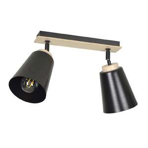Emibig Atlas 725/2 plafon lampa sufitowa 2x15W E27 drewno/czarny