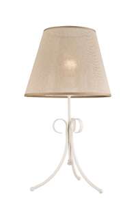 Lamkur Lorenzo 27548 lampa stołowa lampka 1x60W E27 biała/beżowa