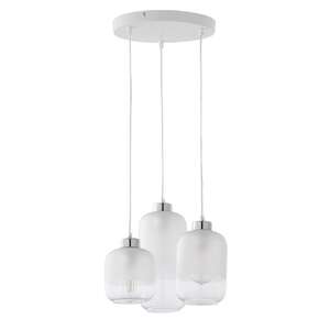 TK Lighting Marco 3357 lampa wisząca zwis szklane klosze 3x60W E27 biały/transparentny