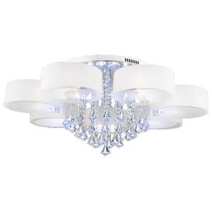 Elem Antila DRS8006/7 8C plafon lampa sufitowa abażurowa glamour kryształ 7x60W E27 + LED biały/chrom