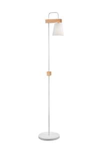 Lamkur Enrico 33815 lampa stojąca podłogowa 1x60W E27 biała/drewniana