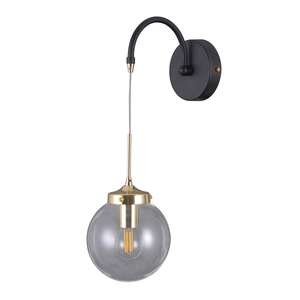 Italux Domenico WL-43232-1 kinkiet lampa ścienna 1x5W E14 czarny / złoty - wysyłka w 24h