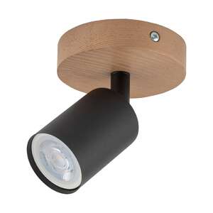 TK Lighting Top wood 3290 plafon lampa sufitowa 1x10W GU10 czarny/drewniany