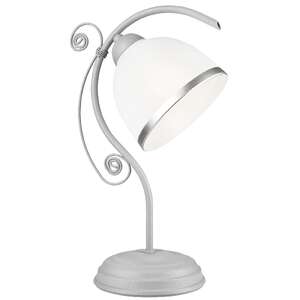 Lamkur Retro II 39893 lampa stołowa lampka 1x60W E27 srebrna/biała