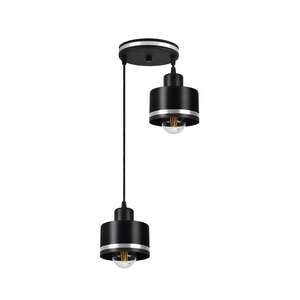 Candellux Wama 32-00477 lampa wisząca zwis 2x40W E27 czarny/chrom