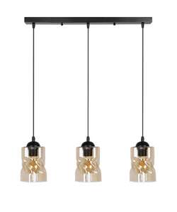 Candellux Felis 33-00187 lampa wisząca zwis 3x60W E27 czarna/bursztynowa