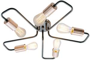 Plafon lampa sufitowa Candellux Herpe 5x60W E27 czarny 35-66930