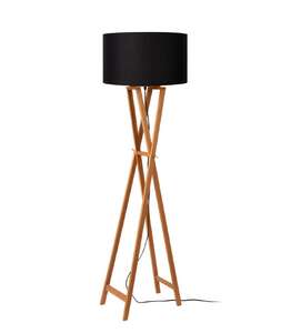 Lucide Trafalgar 30763/81/72 lampa stojąca podłogowa rustykalna 1x40W E27 czarna/drewniana
