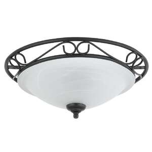 Plafon lampa oprawa sufitowa Rabalux Athen 2x60W E27 czarny/biały 3722