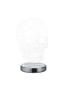 Trio RL Skull R52461106 lampka stołowa lampa 1x7W LED 3000+4000+6500K chrom / transparentny