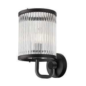 Zuma Line Sergio W0528-01F-P7AC kinkiet lampa ścienna nowoczesny elegancki 1x60W E14 czarny/transparentny