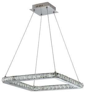 Candellux Lords 31-34854 lampa wisząca zwis oprawa kwadrat 1x24W LED 42cm chrom / kryształ