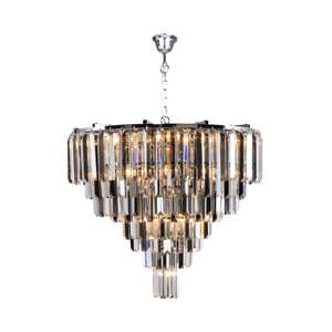 Zuma Line Versailles 17701/20 lampa wisząca zwis elegancka żyrandol dymiona kryształ szkło 20x40W E14 srebrna/dymiona
