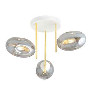 Emibig Argo 1277/3 plafon lampa sufitowa 3x10W E14 dymiony/złoty