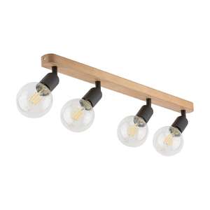 TK Lighting Simply Wood 4752 listwa plafon lampa sufitowa belka reflektory drewniany 4x15W E27 drewno/czarny