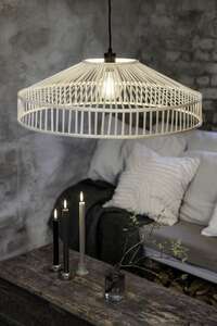 Marksjold Tapa 108783 lampa wisząca zwis nowoczesna skandynawska ażurowa abażur bambusowy 1x40W E27 czarna/naturalna