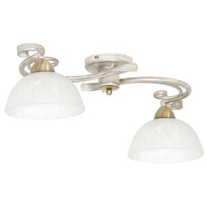 Plafon lampa sufitowa Luminex Aurora White 2x60W E27 srebrny/biały mosiądz 5970