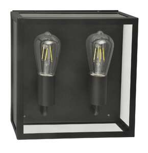 Azzardo Niklas 2 AZ4488 kinkiet lampa ścienna zewnętrzna 2x60W E27 czarny/transparentny - Negocjuj cenę