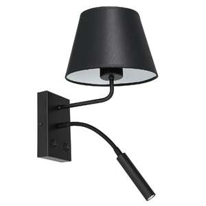 Luminex Arden 3482 kinkiet lampa ścienna 2x8W+60W G9+E27 czarny/biały