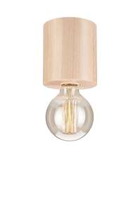 Lamkur Leo 37943 plafon lampa sufitowa 1x60W E27 drewniany