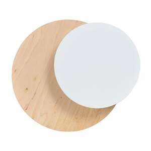 Emibig Circle 971/1 kinkiet lampa ścienna koło metalowy drewniany 1x60W G9 biały/drewno
