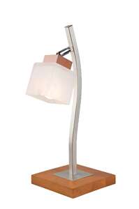 Lamkur Dana 10526 lampa stołowa lampka 1x40W E14 drewniana/biała