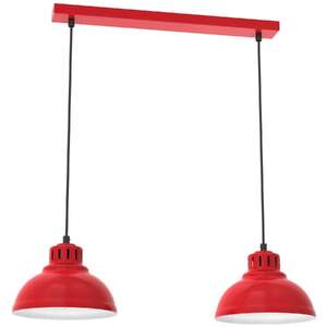 Luminex Sven 9226 lampa wisząca zwis 2x15W E27 czerwona/biała