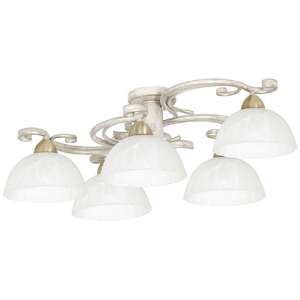 Plafon lampa sufitowa Luminex Aurora White 5x60W E27 srebrny/biały/mosiądz 5972