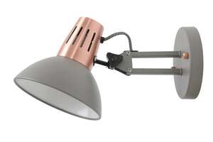 GTV Artemia OS-ART-E27-15-DEC kinkiet lampa ścienna 1x40W E27 szary/miedziany
