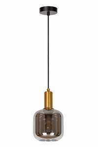 Lucide Joanet 45494/16/65 lampa wisząca zwis nowoczesna klosz szklany 1x40W E27 dymiona/złota
