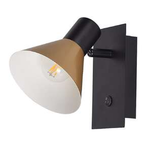 Rabalux Alvaro 3157 kinkiet lampa ścienna 1x40W E14 czarny/złoty