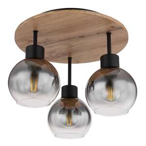 Globo Moitas 15656-3DR plafon lampa sufitowa 3x40W E27 drewno/czarny