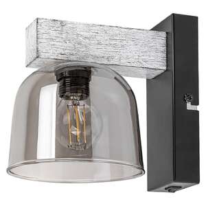 Rabalux Cardamon 3081 kinkiet lampa ścienna 1x40W E14 dymiony/drewniany