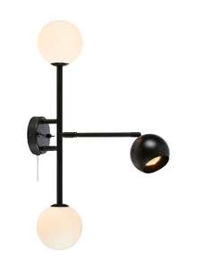 Markslojd Beside 108255 kinkiet lampa ścienna 2x20W G9 + 1x7W G10 czarny/biały