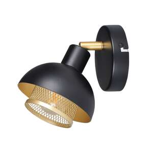 Italux Savio SPL-27357-1-BK-GD kinkiet lampa ścienna 1x40W E14 czarny/złoty