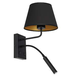 Luminex Arden 3501 kinkiet lampa ścienna 2x8W+60W G9+E27 czarny/złoty