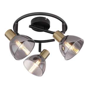 Globo Jay 54305-3 plafon lampa sufitowa 3x25W E14 czarny/dymiony