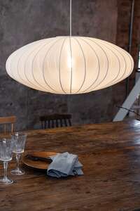 Marksjold Florence 108790 lampa wisząca zwis nowoczesna skandynawska klosz materiałowy 1x40W E27 biała