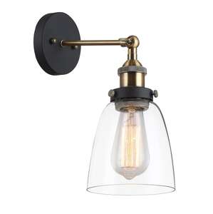 Italux Francis MBM-2563/1 GD+CL kinkiet lampa ścienna 1x40W E27 czarny/złoty