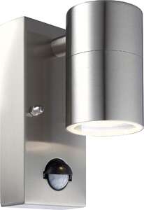 Globo Style 3201SL kinkiet lampa ścienna zewnętrzna 1x5W GU10 z czujnikiem ruchu i zmierzchu IP44 chrom